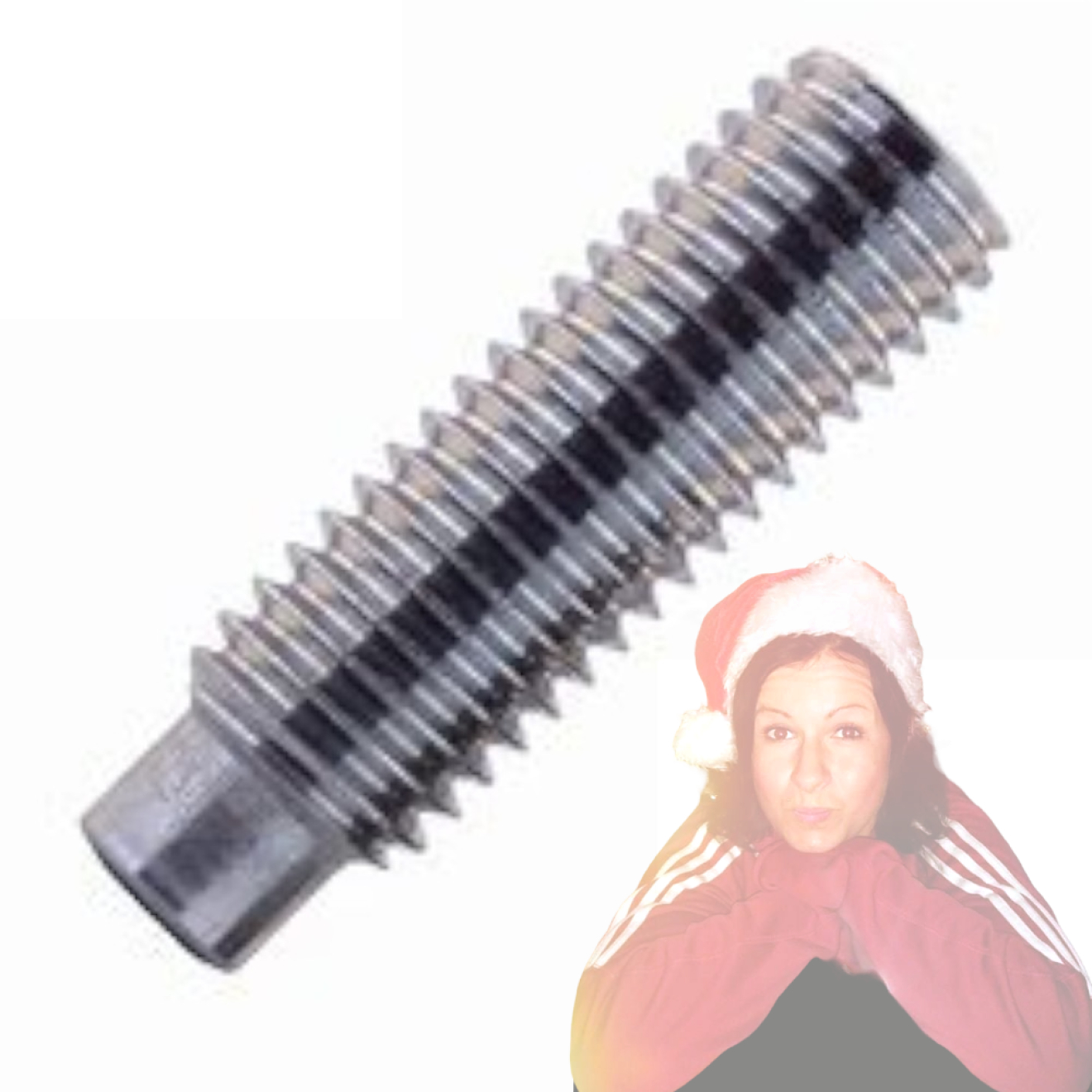 Galvanized grub screws with hexagon socket and pin DIN 915 M8x35 mm - 1 piece